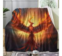 ECOTOS Phénix Plaid Polaire - Couverture Animaux Fantastiques, Couverture Lit 1 Personne, Couvertures et Plaids Flannel Douce, Petit Plaid Canape 130x150