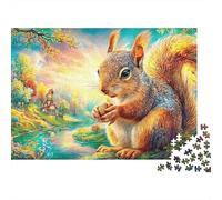 Écouillot avec Noix dans Un Paysage Vivant Puzzle De 1000 Pièces Éécureuil Adorable Amusement De Jeu d'esprit pour Adultes Et Enfants 38x26cm/1000pcs