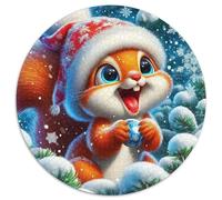 Écouillot Mignon Puzzle 1000 Pièces Familial Pression Réduite des Petits Animaux Mignons Puzzle Ronds DIY pour Adultes Et Enfants1000pcs (67.5x67.5cm)