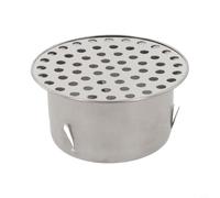 Écoulement de grenier en acier inoxydable avec design de cartes, drain de sol inoxydable pour eau de pluie, structure creuse contre le colmatage, pour tuyaux en PVC, balcon et jardin, argent (75 tubes