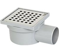 Ecoulement de sol - Ecoulement de douche 100x100mm Ø 50, grille inox