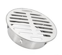 Écoulement de sol en acier inoxydable type enfichable pour tuyau en PVC, drain de toit rond anti-obstruction pour balcon, jardin, terrasse, argent 50-200 mm (tube de 125 mm)