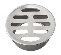 Écoulement de sol en acier inoxydable type enfichable pour tuyau en PVC, drain de toit rond anti-obstruction pour balcon, jardin, terrasse, argent 50-200 mm (tube de 50 mm)
