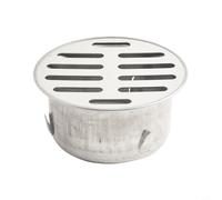 Écoulement de sol en acier inoxydable type enfichable pour tuyau en PVC, drain de toit rond anti-obstruction pour balcon, jardin, terrasse, argent 50-200 mm (tube de 75 mm)