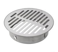 Écoulement de sol en acier inoxydable type enfichable pour tuyau en PVC, drain de toit rond anti-obstruction pour balcon, jardin, terrasse, argent 50-200 mm (tube de 160 mm)