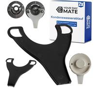 Ecoulement d'eau de Condensation Chauffage de Caravane, 2 pièces, Compatible avec TRUMA VarioHeat WK24, Trumatic E 2400, Distance des Trous 72 mm, Noir, Partie cheminée Ecoulement