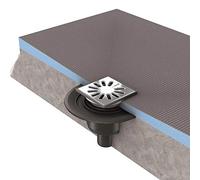 ecoulement pour receveur à carreler - wedi fundo dn 50 - vertical - grille carrée réf. 07-70-00/007 - wedi 077000007