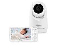 Béaba Babyphone Caméra Zen Plus 2 – Rotative 360°, Écran 5 pouces HD, Vision nocturne, Blanc