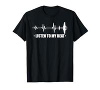 Écoute Mon Battement Avion Rythme Ligne Ciel T-Shirt