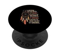 Écouter Le Vent Silence Cœur Positif Sagesse Naturelle PopSockets PopGrip Adhésif