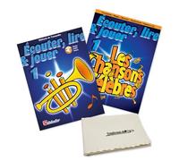 Écouter, lire et jouer 1 Méthode de Trompette + Les Chansons Célèbres + Chiffon en Microfibre | ISBN 9789043163040 + 9789043107419 | Jean Castelain | De Haske avec Accès Audio Inclus