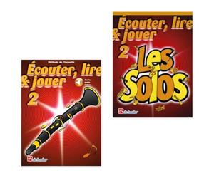 Ecouter, Lire & Jouer pour Clarinette - Tome 2 + Les Solos 2 (DHP 1002355-404, DHP 1002369-401, 9789043161626, 9789043111379) Jean Castelain + Écouvillon Soundman pour clarinette (Kit de départ)