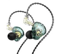 écouteur 10 mm double pilote magnétique HiFi Sport DJ moniteur casque dans l'oreille moniteur casque antibruit avec micro, standard, vert