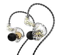 écouteur 10 mm double pilote magnétique HiFi Sport DJ moniteur casque dans l'oreille moniteur casque antibruit avec micro, standard, blanc