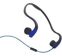 Écouteur à conduction osseuse, Casque Filaire 3,5 mm étanche, réduction du Bruit Mains Libres, Casque Intelligent pour Sports de Plein air avec Micro, Bleu