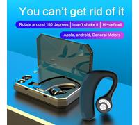 écouteur Bluetooth 5.0 Simple Casque sans Fil HIFI Stéréo Réduction du Bruit écouteur Business Sports Tour d'Oreille Casque avec Micro, sans Boite de Charge,Argent