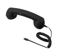 Écouteur filaire pour téléphone portable - 20 x 6 x 3 cm - Avec microphone de type C - Article domestique confortable - Écouteurs rétro - Design ABS vintage pour la maison, la cuisine, le salon