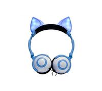Ecouteur Pliable Clignotant Casque de jeu FOX Ear Lumière LED Hauteur 10cm-Bleu