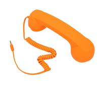 Écouteur pour téléphone portable, prise 3,5 mm, protection anti-radiations rétro, combiné téléphonique filaire, récepteur pour ordinateur smartphone, orange