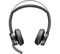 Écouteur sans Fil Poly Voyager Focus 2 UC avec Support de Microphone et de Charge: PC Compatible Via l'adaptateur Bluetooth BT700 Inclus ou par câble USB