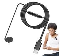Écouteur Simple Face - Écouteur Filaire 47,24 Pouces | Écouteurs Intra-auriculaires En PVC - Interface De Type C 3,5 Mm Avec Contrôle Du Volume Du Microphone Pour Des Appels Clairs Et Une Écoute De Mu