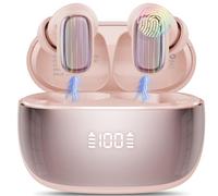 Ecouteur Traducteur Instantané, 40 Heure Bluetooth 5.4 Ecouteurs sans Fil avec 164 Langues, 3 en 1 Écouteur AI Traduction Vocale Instantanée, 7 Modes de Traduction pour Affaires/Études, Or Rosa
