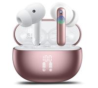 Ecouteur Traducteur Instantané, 48H AI Traduction Vocale Instantanée Écouteurs avec 164 Langues et 6 Modes de Traduction, Oreillette Traduction Instantanée pour Voyage/Affaires/Études, Rose