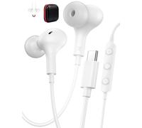 Écouteur USB C Casque Type C Filaire Magnétique pour Honor 600/Magic8 Lite | Intra Auriculaire Ecouteur avec Micro pour iPhone Duo 18 Pro 17 16 15 pour Samsung A17 A16 A56 S26 A26 pour Pixel 10a 9 blanc