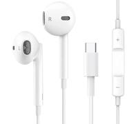 Écouteur USB C,Ecouteurs Filaire Type C avec Microphone Compatible avec iPhone 16, 15 Pro Max Plus,iPad Pro Air,Huawei P60/50/40,Samsung Galaxy S23/S22/S21/Ultra,Google Pixel,Xiaomi,Android (Blanc)