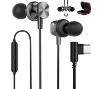 Ecouteur USB C pour Samsung A17 A16 A56 A36 A26 S25 S24 Écouteur USB Type C Filaire Casque Coudé à 90 Degrés Intra Auriculaire avec Micro pour iPhone 17 Pro Max 16e 15 Pixel 9a 8a Mi 14T Oneplus 13 12