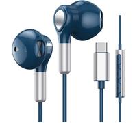 Ecouteur USB C pour Samsung Galaxy S23 S24 S22 Ultra S21 S20 A54 A55, avec Micro et contrôle du Volume - Blau