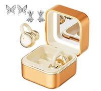 Écouteurs à clipser sans fil avec miroir de maquillage et basses profondes - Ajustement sécurisé - Pour la course à pied, la gym, l'entraînement - Orange et rose (orange)