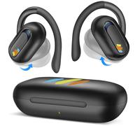 Écouteurs à Oreille Ouverte Bluetooth 5.3 pour iPhone 15 Pro 5G Galaxy A55 A35 S24 S23 Pixel 9 8 7a, Casque Ouvert sans fil de Sport Stéréo avec Crochet d'oreille Microphone pour Course,Bureau,Fitness