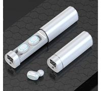 Écouteurs à tube de traction N21, affichage numérique LED tactile TWS écouteurs de sport Bluetooth sans fil à suppression de bruit (blanc)