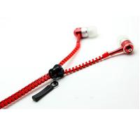 Écouteurs Auriculaire Microphone Stéréo Zzipp pour Smartphone Design À Zip Rouge