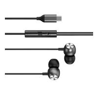 Écouteurs avec câble pour basses intenses, écouteurs intra-auriculaires stéréo en métal | Écouteurs de sport internes avec design Drive-by-Wire | Compatible tablette, ordinateur, téléphone, musique