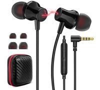 Écouteurs avec câble pour Xiaomi Poco C85 C75 Redmi 17C Redmi Note 14 13 12 | Magnétique 3,5mm Jack 90°degrés Écouteurs avec micro Annulation Bruit pour Samsung Galaxy A25 A24 A15 iPad iPhone 6 MP4 MP3