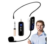 Écouteurs avec microphone pour parler - Écouteurs sans fil UHF avec microphone à main 2 en 1 | Temps de travail 8H de la gamme de 165 ft, haut-parleur du microphone de la prise de 1/8" pour le Presid