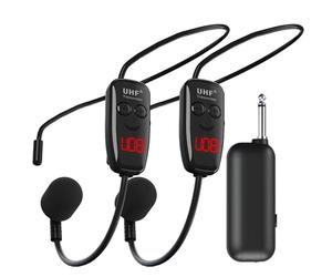 Écouteurs avec microphone sans fil : microphone chanteur radiofréquence portable, instrument de capture et voix claire, contrôle des canaux anti-interférences | Transducteur audio en p