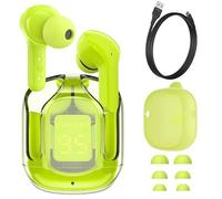 Écouteurs avec Son HiFi Signal Stable Réduction du Bruit ENC Longue Durée de Vie de la Batterie pour Le Travail et Les Déplacements IPX4 Bleu Clair 1 Paire D'écouteurs, 4 Paires de Bouchons