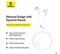 Écouteurs - Baseus - Encok CZ20 - Type-C - Blanc - Intra-auriculaire
