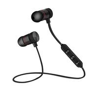 Écouteurs Bluetooth 4.1 sans Fil, Sport Oreillettes Stéréo Anti-Bruit, Casque d'Écouteurs Anti-Transpiration Confortable Bon marché pour Divers Modèles Smartphone Ordinateur,Rouge Noir(Noir)