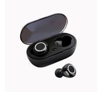 Écouteurs Bluetooth 5.0 Casque sans fil Mini casque stéréo sans fil Casque intra-auriculaire a commande tactile Sélectionnez des chansons pour tous les téléphones-Noir-Blanc
