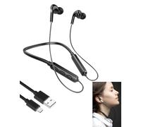 Écouteurs Bluetooth 5.1 avec tour de cou - Écouteurs filaires - Avec micro antibruit - Magnétique - Léger - Pour la course à pied - Étanche - Pour le cyclisme, l'entraînement, la salle de sport à la