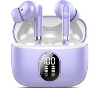 Écouteurs Bluetooth 5.4, 2025 New Ecouteurs Bluetooth Sans Fil avec HiFi Stéréo, 40H Mini Oreillette Bluetooth ENC Réduction Antibruit Mic Casque Bluetooth, Ecouteur Sans Fil pour Android iOS, Violet