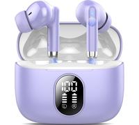 Écouteurs Bluetooth 5.4, 2025 Nouveau Ecouteurs sans Fil avec HiFi Stéréo, 40H Mini Oreillette sans Fil ENC Réduction Antibruit Mic Casque Bluetooth, IP7 Étanche Ecouteurs Violet, pour Android iOS