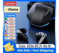 Écouteurs Bluetooth 5.4 Choice Lenovo GM2 Pro avec micro, son stéréo 9D Pro 6, double mode musique et jeu, casque sans fil GM2 Pro Black 5