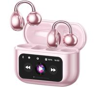 Écouteurs Bluetooth 5.4 Clip Oreille Sans Fil Écran Tactile Intelligent, Micro Enc Réduction De Bruit, Léger Et Confortable, Ecouteurs Bluetooth Sans Fil Sport Et Appels, M100 Rose
