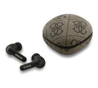 Guess 4g Classic Metal Logo Wireless Earphones Marron