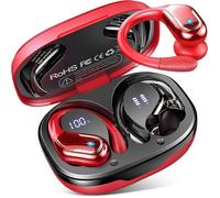 Ecouteurs Bluetooth 5.4 Sport Sans Fil,75H Autonomie,Réduction de Bruit,IP7,USB-C,Rouge Noir Noir Noir OREILLETTE BLUETOOTH